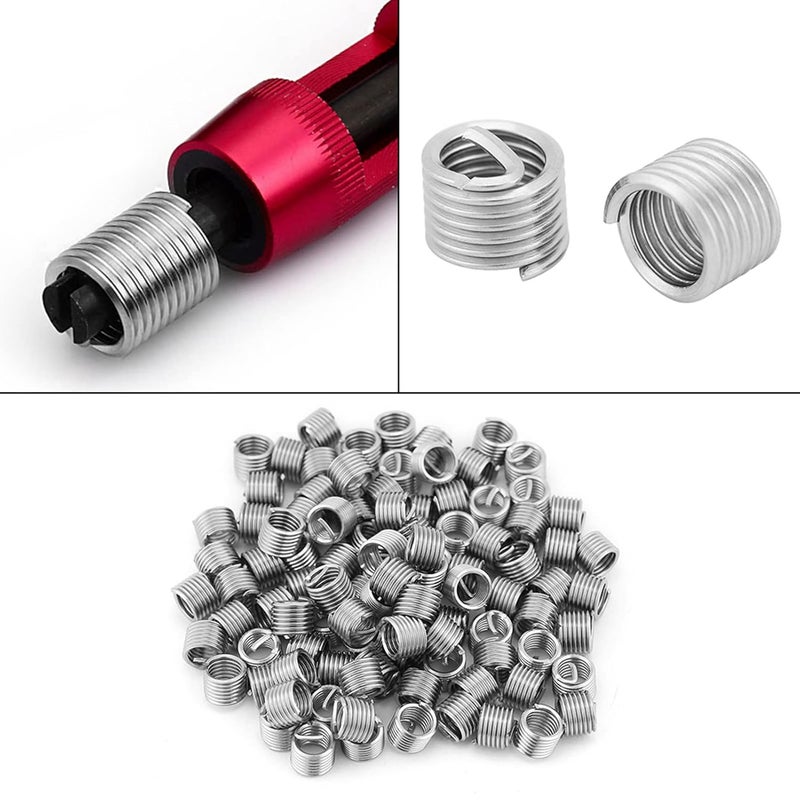 KooingTech 100PCS Thread Repair Insert Kit M6 x 1MM x 1.5D Wire Thread Insert, Stainless Steel Coiled Wire Helical Screw Thread Inserts - Image 2